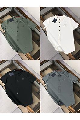 ルイヴィトン新しいトレースレスアイスシルクカジュアルビジネス半袖シャツ