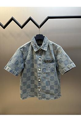 ルイヴィトンDAMIER 3D半袖デニムシャツ