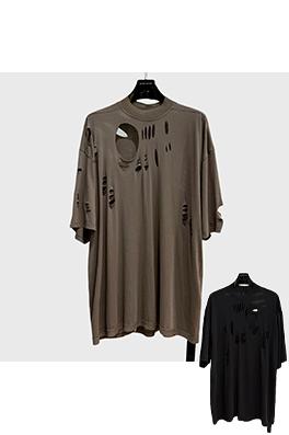 リックオウエンス穴の開いた半袖Tシャツ