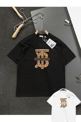 バーバリースーパーコピーTBチェック柄パッチアルファベット刺繍半袖シャツ