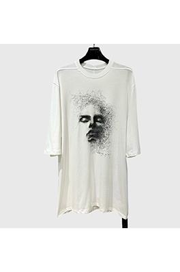 リックオウエンス新しい顔プリントラウンドネックルーズTシャツ