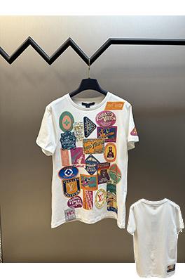 ルイヴィトンLv FLIGHT MODEステッカー付き半袖シャツ