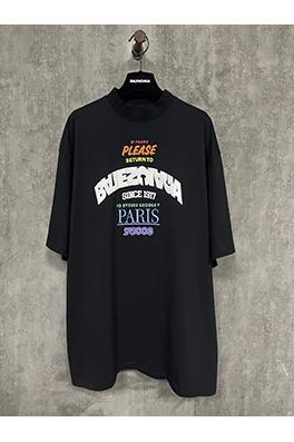 バレンシアガ25ss立体発泡ゴムプリント半袖Tシャツ