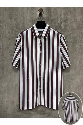 ルイヴィトン25SS LVストライプ半袖シャツ
