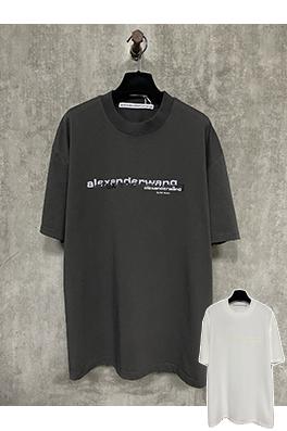 アレキサンダーワン25ssロゴオーバーレイプリントラウンドネック半袖Tシャツ