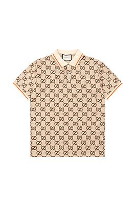 グッチダブルGGモノグラムプリント半袖ポロシャツ