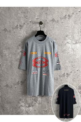 バレンシアガ ダブルサークルシリーズチームロゴ半袖Tシャツ