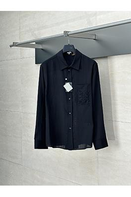 ロエベコピー 新しい刺繍リネン長袖シャツ