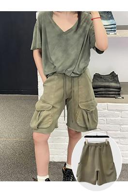 リックオウエンス カジュアルルーズポケットダーク風トレンド引き紐パンツ