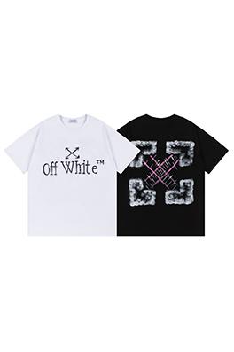 オフホワイト 前後ゆったりバージョンロゴ半袖Tシャツ