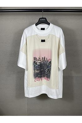 バレンシアガ ロサンゼルス夜景直噴プリント重ね二重半袖Tシャツ
