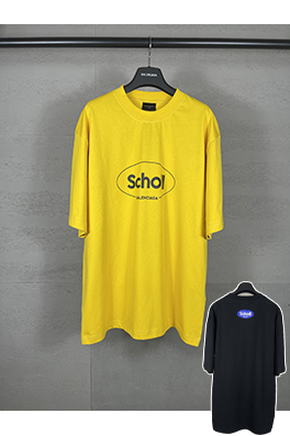 バレンシアガ パリのコラボレーションSchollプリント半袖Tシャツ
