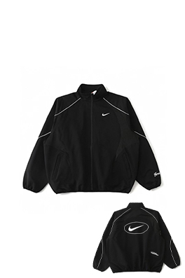 SupremexNike コラボコレクション袖口の刺繍ロゴジャケット