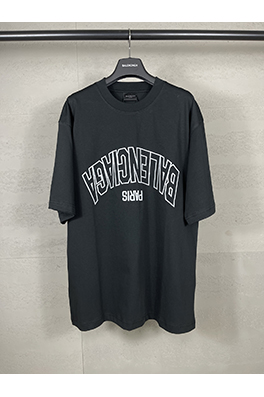  バレンシアガ 新しいフロントミラーバック文字刺繍半袖Tシャツ