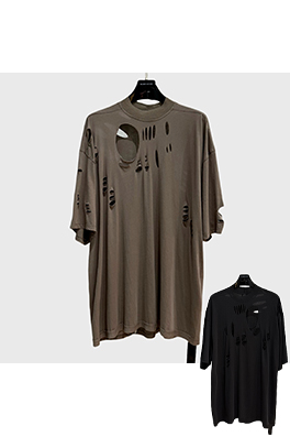 リックオウエンス穴の開いた半袖Tシャツ