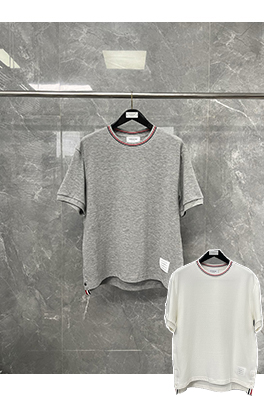 トムブラウンコピー極細ウォーターリップル半袖Tシャツ