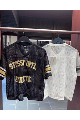Stussy SS25 STüSSY INTERNATIONAL TEAM JERSEYメッシュVネックTシャツ