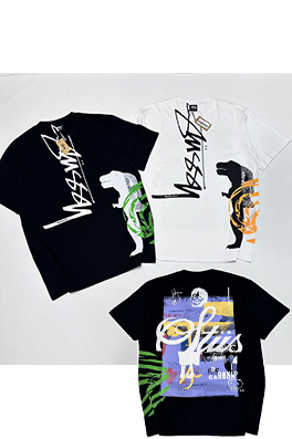 ステューシーコピー 恐竜デジタルプリント半袖Tシャツ