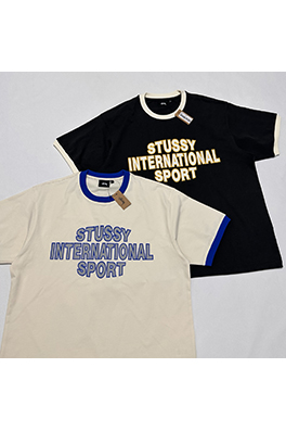 STUSSY SS25 HEAVY JERSEY CREW コントラストカラーのTシャツ