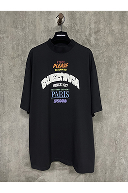 バレンシアガ25ss立体発泡ゴムプリント半袖Tシャツ