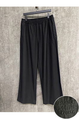ルイヴィトン25ss LV刺繍カジュアルワイドレッグスーツパンツ