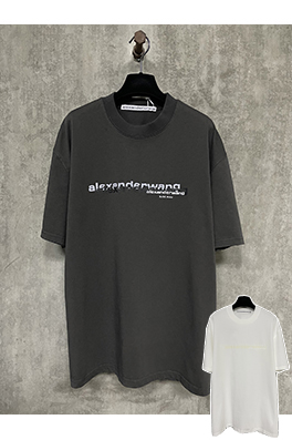 アレキサンダーワン25ssロゴオーバーレイプリントラウンドネック半袖Tシャツ