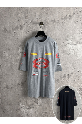 バレンシアガ ダブルサークルシリーズチームロゴ半袖Tシャツ