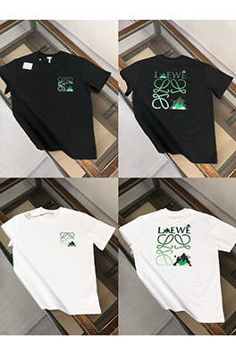ロエベ 新しい前後ロゴロゴプリント半袖Tシャツ