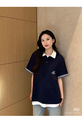 ディオール 刺繍スズランラペルニット半袖Tシャツ