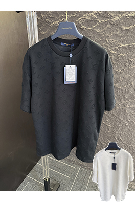 ルイヴィトン 新しいレーザー焼き花磨かれた半袖Tシャツ