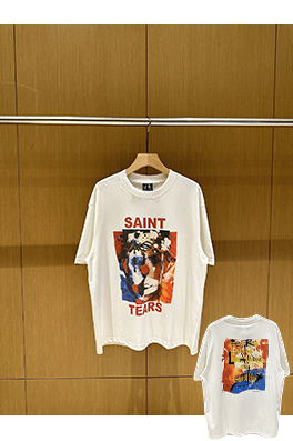 セント マイケル ピエロプリントアメリカンカジュアルヴィンテージ半袖Tシャツ