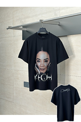 バレンシアガコピー 新しいポートレートプリント半袖Tシャツ