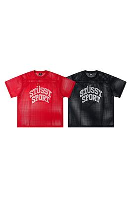 ステューシー スポーツカジュアルジャージアルファベットプリント半袖Tシャツ