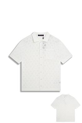 ルイヴィトン 新しい透かし模様のジャカードニット半袖シャツ