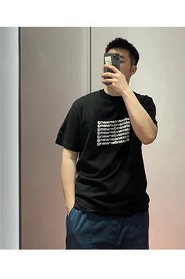 アレキサンダーワンコピー 新しい弾幕ロゴ発泡半袖Tシャツ
