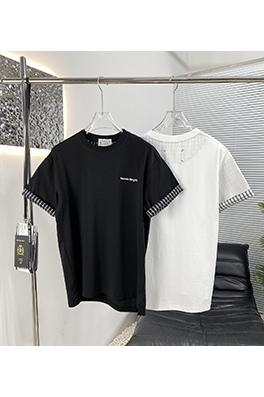 マルタンマルジェラ 新しい折りたたみステッチチェック柄半袖Tシャツ