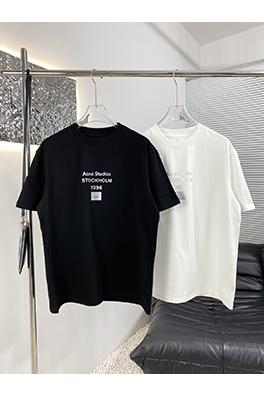 アクネストゥディオズ クラシックなシルバースマイリーシルバープリント半袖Tシャツ