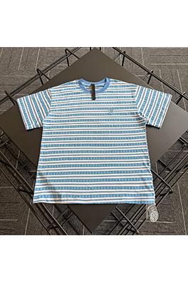 クロムハーツコピー 新しいストライプのサンスクリット半袖Tシャツ