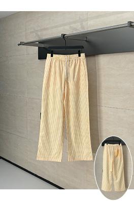 ルイヴィトン 新しい黄色と白のストライプのカジュアルパンツ