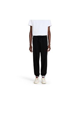 グッチ 黒と白のリブスウェットパンツ