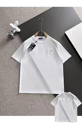 クロムハーツ 前と後ろのクラシックなクロスステッカーハードウェア刺繍Tシャツ