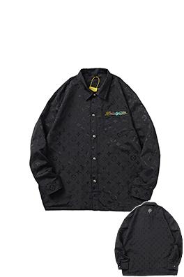 ルイヴィトンスーパーコピー 新しいフルプリントジャカードフラッシュダイヤモンドカラー文字長袖シャツ