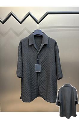 ルイヴィトンコピー 暗いしわのあるモノグラムの半袖シャツ