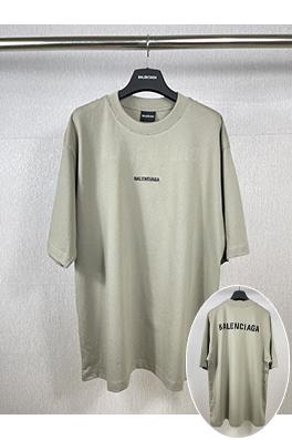 バレンシアガコピー フロントとリアのクラシックな文字刺繍半袖Tシャツ