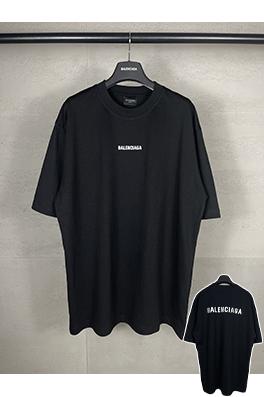 バレンシアガ 前後のクラシックなアルファベットプリント半袖Tシャツ