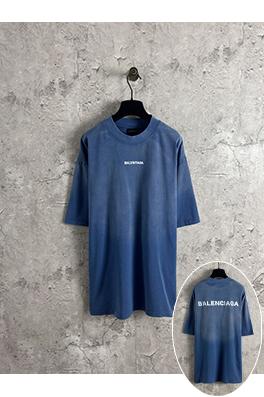 バレンシアガ ファッションセンター前後の文字刺繍半袖Tシャツ