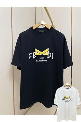 フェンディ "MARéE NOIRE" ファッション(黒潮)シリーズテーマ半袖Tシャツ