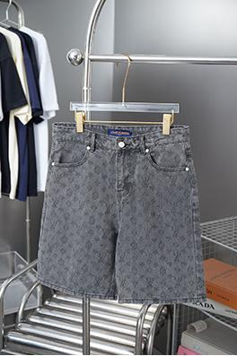 ルイヴィトン 暗い縞模様のモノグラム柄ジャカードデニムパンツ
