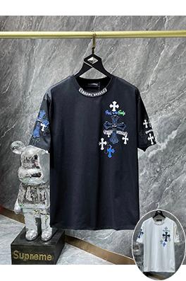 クロムハーツコピーレザーオーバーラップメタル半袖Tシャツ