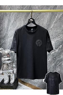クロムハーツスーパーコピー 刺繍ピンレザークロス半袖Tシャツ
